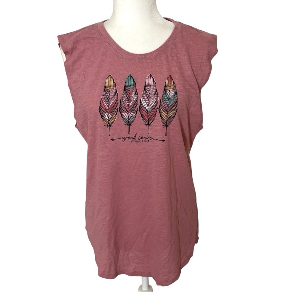 Dusty Rose “Grand Canyon” Sleeveless Muscle Tee Size Large *NEW*